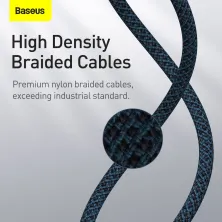 Кабель Baseus High Density Braided Fast Charging Data Cable Type-C to Lightning PD 20W 1m Синий
