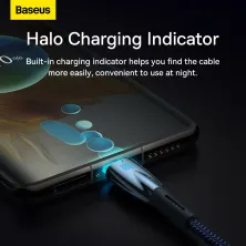 Кабель Baseus Glimmer Series Fast Charging Data Cable Type-C to Type-C 100W 20V 5A 1m Синій
