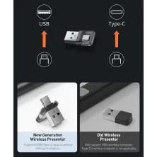 Презентер лазерна указка Baseus Orange Dot Wireless Presenter Red Laser Сірий