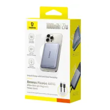 УМБ Baseus PicoGo AM41 Ultra-Slim Qi2 Magnetic 10000mAh 27W QC3.0+PD3.0 з функцією MagSafe и Qi2 15W Сірий