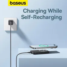УМБ Baseus Magnetic Mini Wireless Fast Charge 2in1 5000mAh 20W 2.4A QC3.0+PD3.0 з Бездротовою зарядкою Qi 15W Чорний