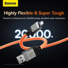 Кабель Baseus CoolPlay Series Fast Charging Cable USB to Lightning 2.4A 2m Помаранчевий