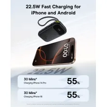 УМБ Baseus EnerFill FC31 Qpow3 Dual-Cable 20000mAh 22.5W с технологией QC3.0+PD3.0 и iP 20W+Type-C 22.5W кабелем Черный