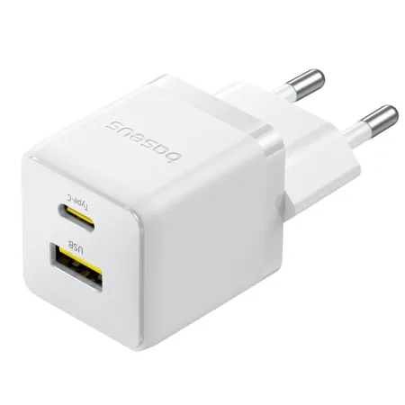 Мережевий зарядний пристрій Baseus Palm Fast Charger QC3.0+PD3.0 30W USB+Type-C 3A Білий