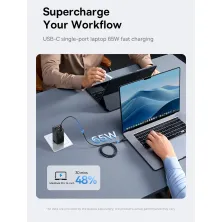 Мережевий зарядний пристрій Baseus GaN6 Pro 65W 2USB+2Type-C + кабель Baseus Type-C to Type-C 100W 20V/5A 1м Чорний