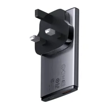 Сетевое зарядное устройство Baseus GaN5 Pro Ultra-Slim Fast Charger 65W USB+Type-C + кабель Baseus Type-C to Type-C 100W 20V/5A 1м Универсальное Серый