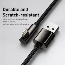 Кабель Baseus Legend Series Fast Charging Elbow Cable USB to Lightning 2.4A 1m Чорний
