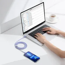 Кабель Baseus Crystal Shine Series Fast Charging Data Cable Type-C to Lightning PD 20W 2m Фіолетовий