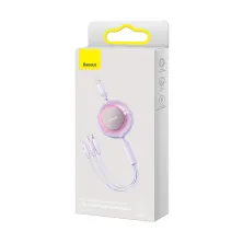 Кабель Baseus Bright Mirror 2 Series Retractable 3-in-1 Fast Charging Data Cable USB to Lightning+Type-C+MicroUSB 3.5А 1.1m Фиолетовый