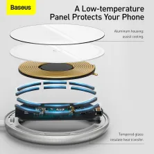 Бездротовий зарядний пристрій Baseus Simple Mini Magnetic з функцією MagSafe і Qi 15W Білий