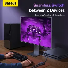 HDMI Світч розгалужувач Baseus AirJoy 2in1 Bidirectional HDMI to 4KHDMI*2 Switch Чорний