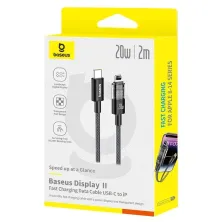 Кабель Baseus Display 2 Series Fast Charging Data Cable Type-C to Lightning PD 20W 2m Чорний
