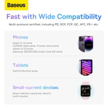 УМБ Baseus Comet Digital Display Fast Charge 10000mAh 22.5W 3A с технологией QC3.0+PD3.0 и iP 20W+Type-C 22.5W кабелем Голубой
