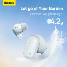 Беспроводные Bluetooth наушники Baseus AirNora 2 с функцией шумоподавления ANC Голубой