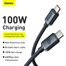 Кабель Baseus Crystal Shine Series Fast Charging Data Cable Type-C to Type-C 100W 20V 5A 1.2m Чорний