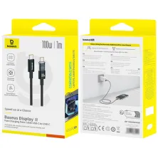 Кабель Baseus Display 2 Series Fast Charging Data Cable Type-C to Type-C 100W 20V 5A 1m Черный