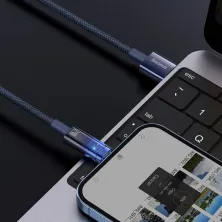 Кабель Baseus Explorer Series Auto Power-Off Fast Charging Data Cable USB to Lightning 2.4A 2m Синий