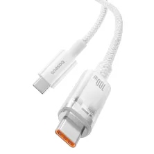 Кабель Baseus Explorer Series with Smart Temperature Control Fast Charging Data Cable Type-C to Type-C 100W 20V 5A 2m Белый