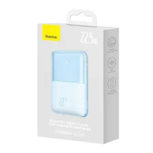 УМБ Baseus Bipow Pro Digital Display 20000mAh 22.5W 5A з технологією QC3.0+PD3.0 2USB+Type-C + Кабель USB to Type-C Блакитний