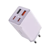 Сетевое зарядное устройство Baseus GaN6 Pro 65W 2USB+2Type-C + кабель Baseus Type-C to Type-C 100W 20V/5A 1м Фиолетовый