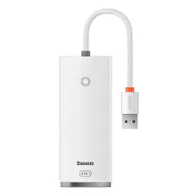 USB-хаб Baseus 4in1 Lite Series 4-Port Type-A HUB Adapter Type-A to USB3.0*4 кабель 0.25м Белый