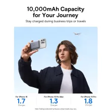 УМБ Baseus PicoGo AM41 Ultra-Slim Qi2 Magnetic 10000mAh 27W QC3.0+PD3.0 з функцією MagSafe и Qi2 15W Сірий