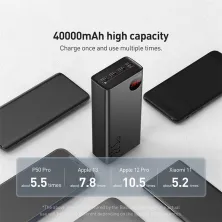 УМБ Baseus Adaman 40000mAh 22.5W з технологією QC3.0 + PD3.0 3USB+Type-C + Кабель USB to Micro Чорний