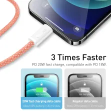 Кабель Baseus Dynamic Series Fast Charging Data Cable Type-C to Lightning PD 20W 1m Помаранчевий