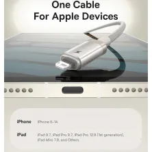 Кабель Baseus Titanium Alloy Series Fast Charging Data Cable USB to Lightning 2.4A 1m Сірий