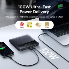 УМБ Baseus Blade H1 20000mAh 100W с технологией QC3.0+PD3.0 + кабель Type-C to Type-C 100W 20V/5A 1м Черный