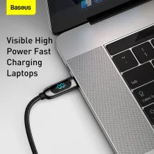Кабель Baseus Display Series Fast Charging Data Cable Type-C to Type-C 100W 20V 5A 1m Чорний