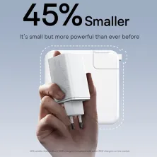 Мережевий зарядний пристрій Baseus GaN6 Pro 65W 2USB+2Type-C + кабель Baseus Type-C to Type-C 100W 20V/5A 1м Білий