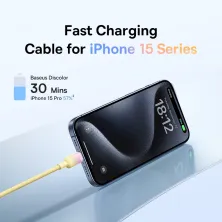 Кабель Baseus Discolor Series Fast Charging Data Cable Type-C to Type-C 100W 20V 5A 1m Жовтий