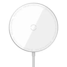 Бездротовий зарядний пристрій Baseus Simple Mini Magnetic з функцією MagSafe і Qi 15W Білий