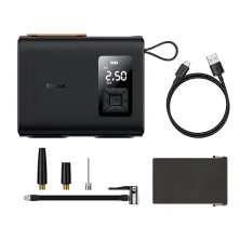 Автокомпресор універсальний Baseus Mega EnergyPump Series Dual Cylinder акумуляторний 6000mAh 250W Чорний Чорний