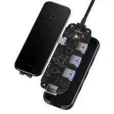 USB-хаб Baseus 6in1 AcmeJoy 6-Port Type-C HUB Adapter Type-C to USB3.0*2, USB2.0*1, Type-C*1, 4KHDMI, RJ45 Сірий
