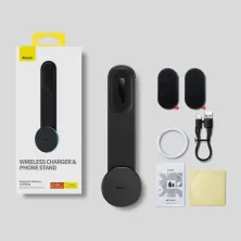 Бездротовий автомобільний зарядний пристрій Baseus C02 Pro Magnetic Wireless Charging Car Mount з технологією Qi 15W Чорний