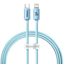 Кабель Baseus Crystal Shine Series Fast Charging Data Cable Type-C to Lightning PD 20W 1.2m Блакитний