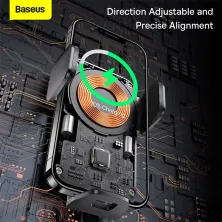 Беспроводное автомобильное зарядное устройство Baseus Wisdom Auto Alignment Car Mount Wireless Charger Suction Base с технологией Qi 15W Черный