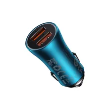 Автомобильное зарядное устройство Baseus Golden Contactor Max Dual Fast Charger Car Charger 60W 2USB Голубой