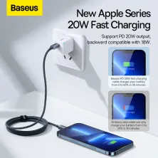 Кабель Baseus Crystal Shine Series Fast Charging Data Cable Type-C to Lightning PD 20W 1.2m Чорний