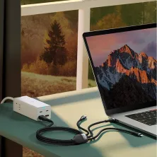 Кабель Baseus Flash Series 2 3-in-2 Fast Charging Data Cable  USB+Type-C to Lightning+Type-C+MicroUSB 100W 1.2m Черный