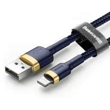Кабель Baseus Cafule Cable USB to Lightning 2.4A 1m Синьо-Золотий