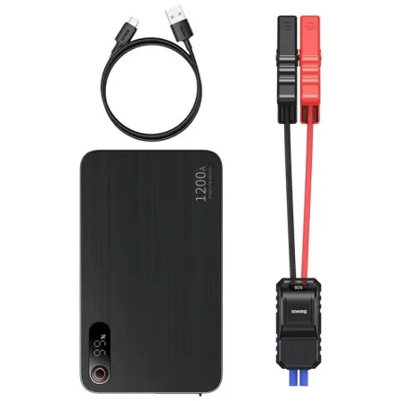 Пускозарядное устройство Бустер Baseus Super Energy Pro+ Car Jamp Starter 3in1 12V 12000mAh 1200A с функцией Павербанка 100W 5V/3A и LED фонарика Черный