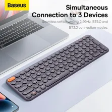 Клавиатура беспроводная Baseus K01B Wireless Tri-Mode Keyboard 2.4G/BT1+BT2 Серый