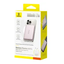 УМБ Baseus PicoGo AM41 Ultra-Slim Qi2 Magnetic 10000mAh 27W QC3.0+PD3.0 с функцией MagSafe и Qi2 15W Розовый