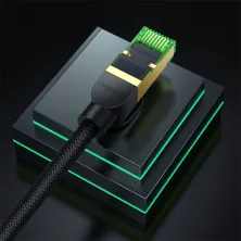 Кабель Baseus High Speed CAT8 RJ45 40Gigabit Network Ethernet Braided Cable Круглый 3m Черный