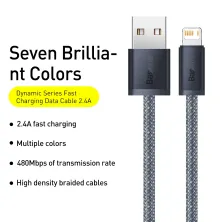 Кабель Baseus Dynamic Series Fast Charging USB to Lightning 2.4A 2m Серый