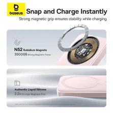 УМБ Baseus EnerFill FM11 Ultra-Mini Magnetic 2in1 10000mAh 22.5W 3A QC3.0+PD3.0 з Бездротовою зарядкою Qi 15W Рожевий