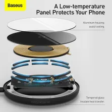 Бездротовий зарядний пристрій Baseus Simple Mini Magnetic з функцією MagSafe і Qi 15W Чорний